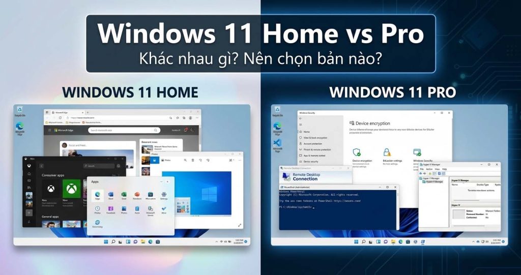 Windows 11 Home vs Pro: Khác Nhau Gì? Nên Mua Loại Nào? (2026)