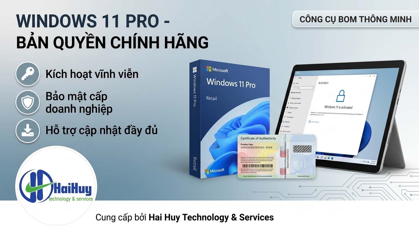 Windows 11 bản quyền chính hãng giúp đảm bảo bảo mật và cập nhật lâu dài