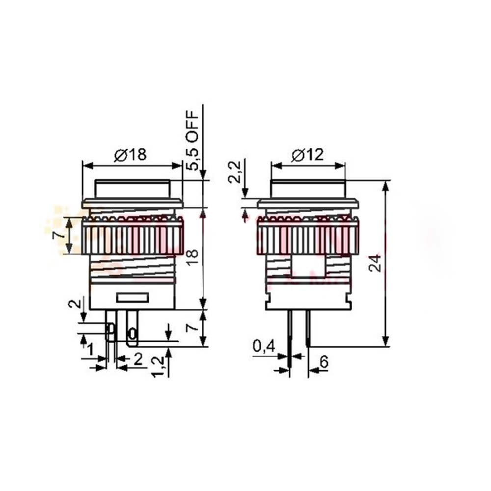 Nút Nhấn R16-503A/B 16mm 3A 250VAC 2P/4P Có Đèn LED | Công Tắc Nhấn Giữ